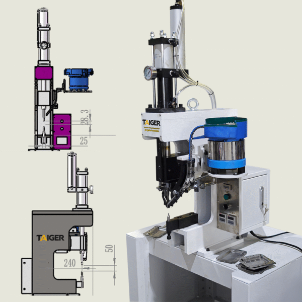 Hollow-riveting-machine TAIGER Pneumatic automatic feeding riveting machine for semi-tubular rivets