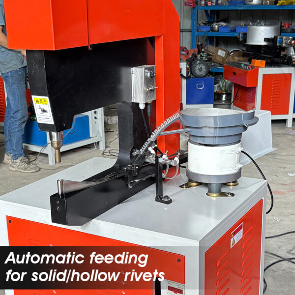Riveting-machine11 TAIGER Cookware pot handle Hydraulic Riveting Machine with automatic feeding